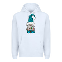 White winter gnome with snow globe Premium Hoodie - NancyCooperArtShop