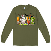 Army Green Love Nurse Halloween Long Sleeve Tee - texasbilliewilder