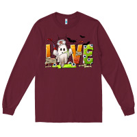 Burgundy Love Nurse Halloween Long Sleeve Tee - texasbilliewilder