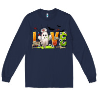 Navy Love Nurse Halloween Long Sleeve Tee - texasbilliewilder