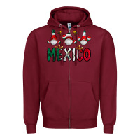 Burgundy mexico gnome Zipper Hoodie - CowhideDigitalArt