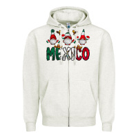 Oatmeal Heather mexico gnome Zipper Hoodie - CowhideDigitalArt