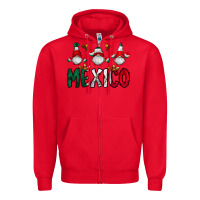 Red mexico gnome Zipper Hoodie - CowhideDigitalArt