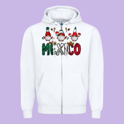 Mexico Gnome Zipper Hoodie Designed By Cowhidedigitalart
