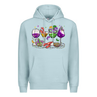 Blue Mist mardi gras wine glasses Premium Hoodie - MaliasSmallBusiness