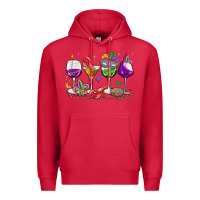 Cardinal mardi gras wine glasses Premium Hoodie - MaliasSmallBusiness