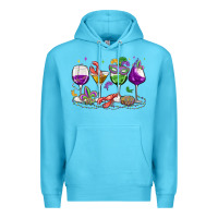 Ocean Blue mardi gras wine glasses Premium Hoodie - MaliasSmallBusiness