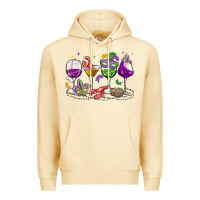 Pina Colada mardi gras wine glasses Premium Hoodie - MaliasSmallBusiness