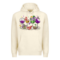 Sandshell mardi gras wine glasses Premium Hoodie - MaliasSmallBusiness