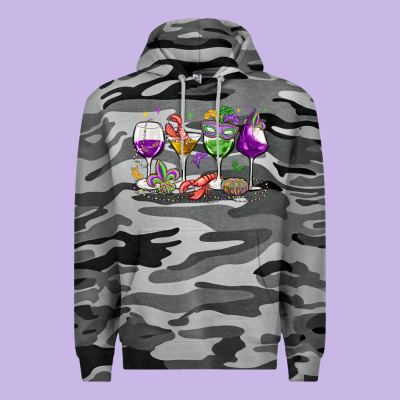 Mardi Gras Wine Glasses Premium Hoodie Designed By Maliassmallbusiness