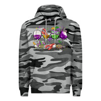 Slate Camo mardi gras wine glasses Premium Hoodie - MaliasSmallBusiness