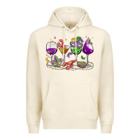 Tofu mardi gras wine glasses Premium Hoodie - MaliasSmallBusiness
