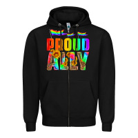 Black proud ally Zipper Hoodie - HRA Design Shop