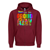 Burgundy proud ally Zipper Hoodie - HRA Design Shop