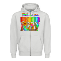 Dove Grey proud ally Zipper Hoodie - HRA Design Shop