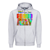 Heather Grey proud ally Zipper Hoodie - HRA Design Shop