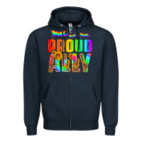 Navy proud ally Zipper Hoodie - HRA Design Shop