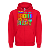 Red proud ally Zipper Hoodie - HRA Design Shop