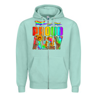 Seafoam proud ally Zipper Hoodie - HRA Design Shop