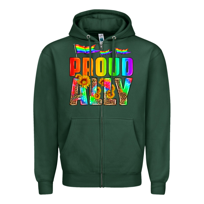 Proud Ally Zipper Hoodie by HRA Design Shop | Teevron