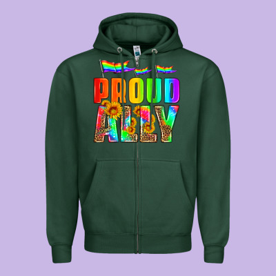 Proud Ally Zipper Hoodie Designed By Hra Design Shop