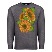 Charcoal Heather sunflowers Premium Sweatshirt - Artiststas