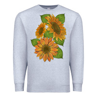 Heather Grey sunflowers Premium Sweatshirt - Artiststas