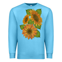 Ocean Blue sunflowers Premium Sweatshirt - Artiststas
