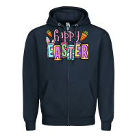 Navy Easter Day Happy Easter Zipper Hoodie - OliviaCreatesArt