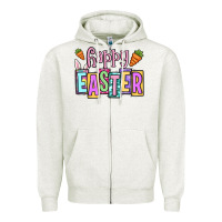 Oatmeal Heather Easter Day Happy Easter Zipper Hoodie - OliviaCreatesArt