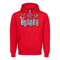 Red Easter Day Happy Easter Zipper Hoodie - OliviaCreatesArt