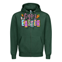 Sports Green Easter Day Happy Easter Zipper Hoodie - OliviaCreatesArt
