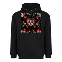 Black sugar skull seamless pattern Heavyweight Hoodie - BundleAndBundleShop