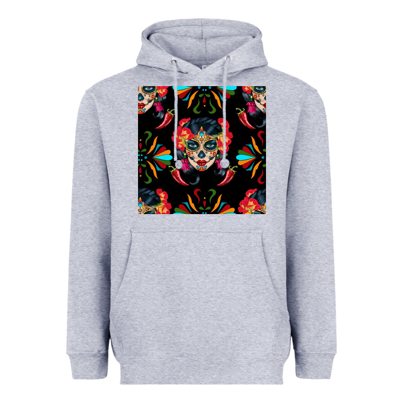 Sugar Skull Seamless Pattern Heavyweight Hoodie by BundleAndBundleShop | Teevron