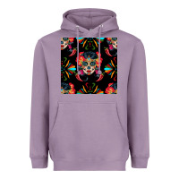 Lavender sugar skull seamless pattern Heavyweight Hoodie - BundleAndBundleShop