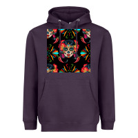 Plum sugar skull seamless pattern Heavyweight Hoodie - BundleAndBundleShop