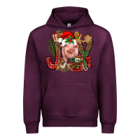 Mauve Wine joy christmas with pig bbs Urban Hoodie - BundleAndBundleShop
