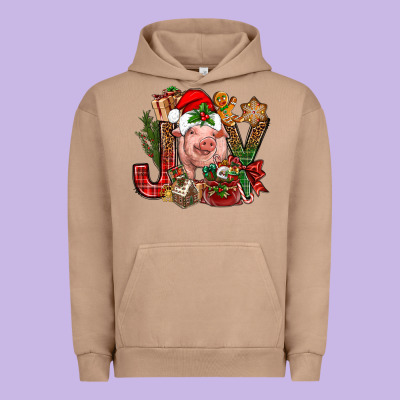 Joy Christmas With Pig Bbs Urban Hoodie Designed By Bundleandbundleshop