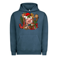 Pigment Midnight Navy joy christmas with pig bbs Urban Hoodie - BundleAndBundleShop