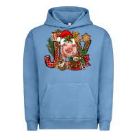 Pigment Pebble Blue joy christmas with pig bbs Urban Hoodie - BundleAndBundleShop