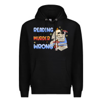 Black reading because murder is wrong Premium Hoodie - MaliasSmallBusiness