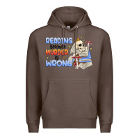 Coffee reading because murder is wrong Premium Hoodie - MaliasSmallBusiness