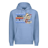 Colony Blue reading because murder is wrong Premium Hoodie - MaliasSmallBusiness