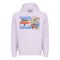 Lilac reading because murder is wrong Premium Hoodie - MaliasSmallBusiness