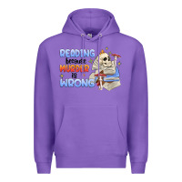 Purple reading because murder is wrong Premium Hoodie - MaliasSmallBusiness