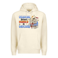 Sandshell reading because murder is wrong Premium Hoodie - MaliasSmallBusiness