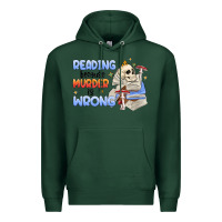Sports Green reading because murder is wrong Premium Hoodie - MaliasSmallBusiness