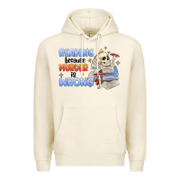 Tofu reading because murder is wrong Premium Hoodie - MaliasSmallBusiness