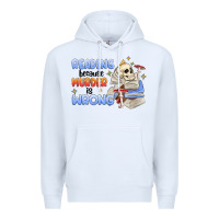 White reading because murder is wrong Premium Hoodie - MaliasSmallBusiness