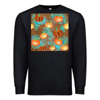 Black plaid fall pumpkin seamless Premium Sweatshirt - AdoDesignShop